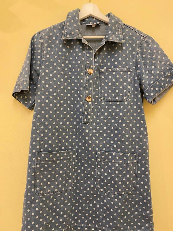Bieke jeansdress blue polkadots