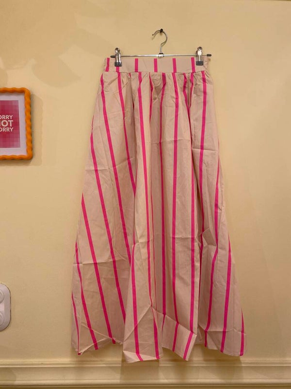 Martha striped skirt ecru fuchsia