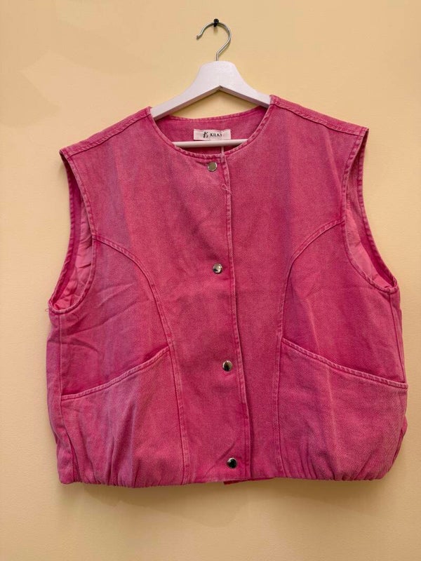 Nikki jeans vest pink