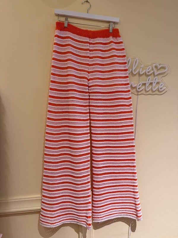 Petra crochet pants orange-pink