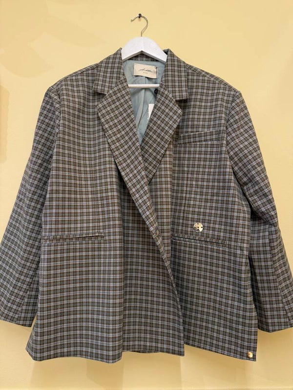 Jasmiin oversized blazer green plaid