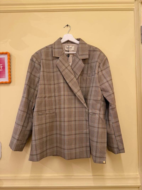 Jasmiin oversized blazer coffee plaid