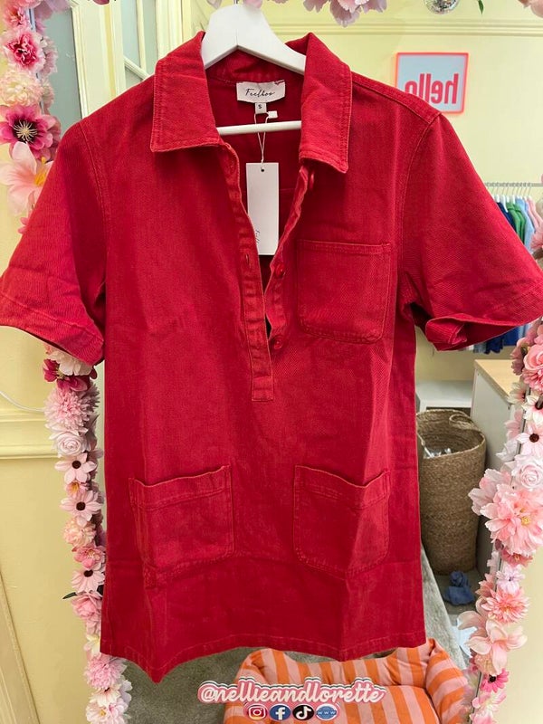 Roosje jeansdress red
