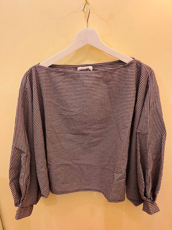 Caro blouse vichy bordeaux