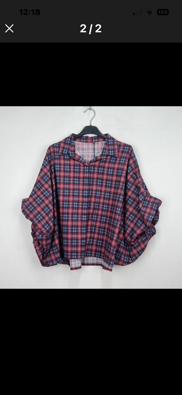 Anika checkered blouse bordeaux