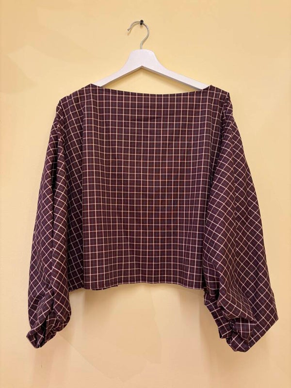 Nancy blouse geruit bordeaux