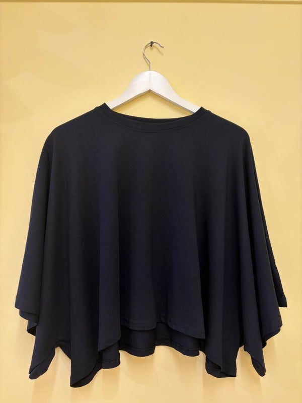 Loes t-shirt navy wide sleeves