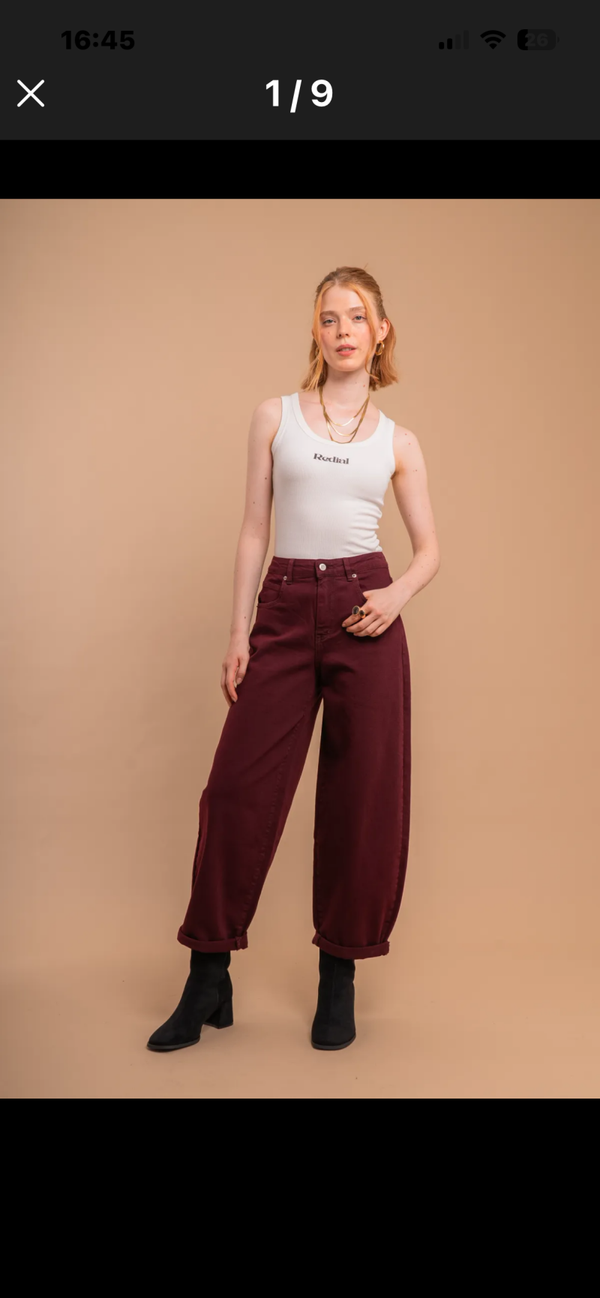 Brenda barrel jeans bordeaux