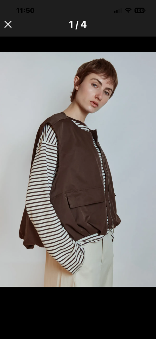 Jitske mouwloos vest bruin
