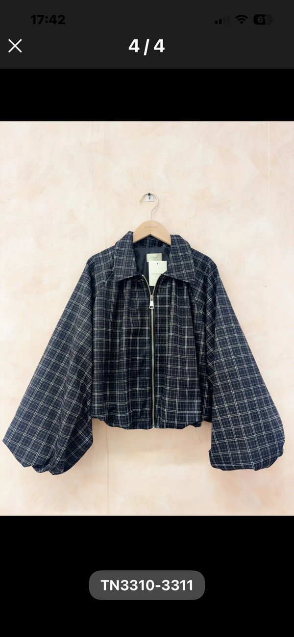 Stephanie checked jacket navy