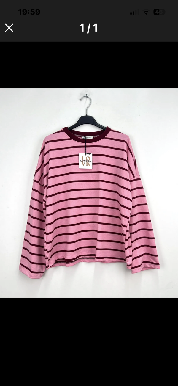 Amber longsleeve striped rose