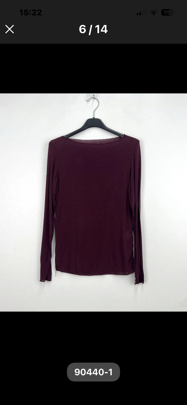Fanny mesh top burgundy