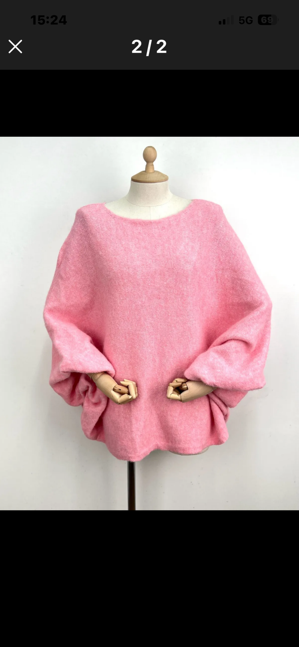 Tess balloon knit fuchsia