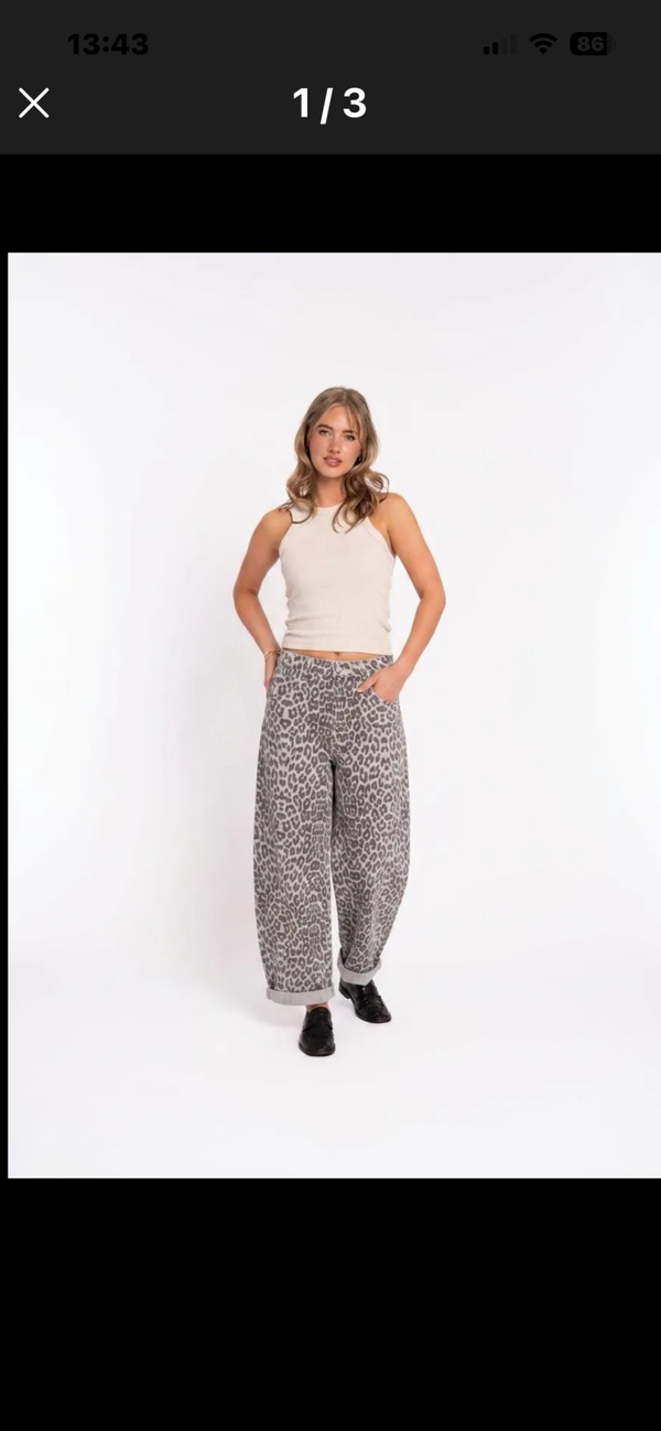 Brenda barrel jeans leopard