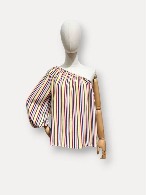 Noa blouse one sleeve colorful