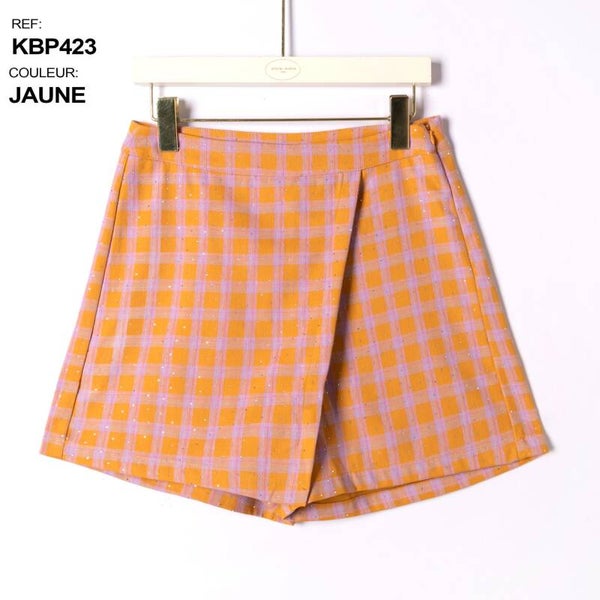 Lunne skort vichy pink orange