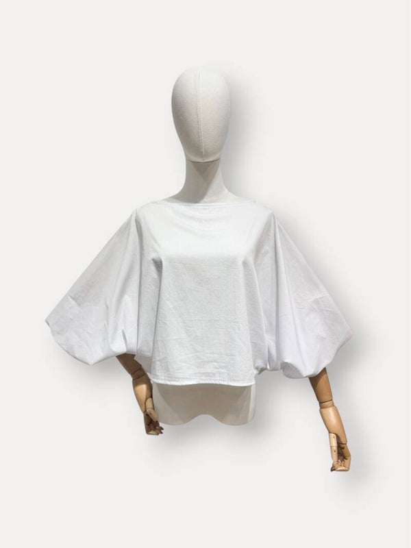 Aagje blouse white puff sleeves