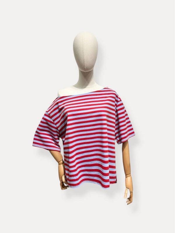 Lot t-shirt red blue stripes