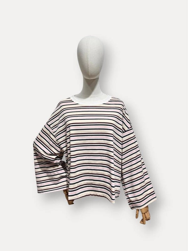 Noa longsleeve blue pink beige stripes