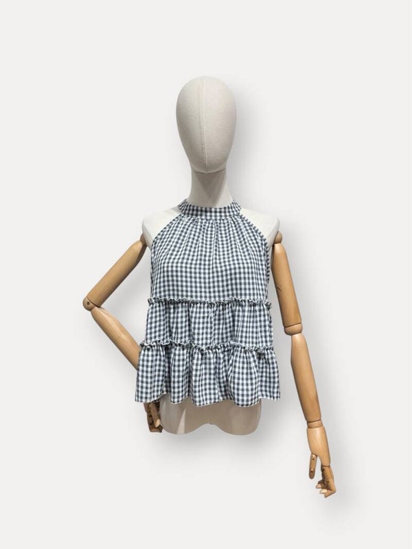Lorelle top vichy black and white