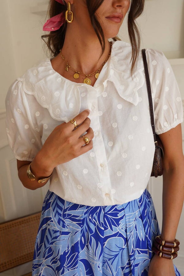 Maria blouse white dots
