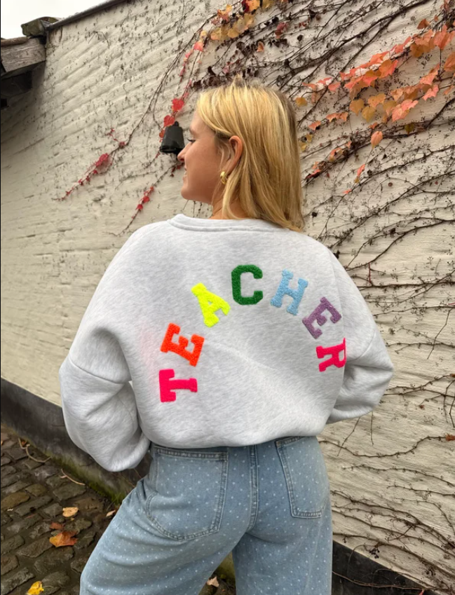 Teacher sweater rainbow