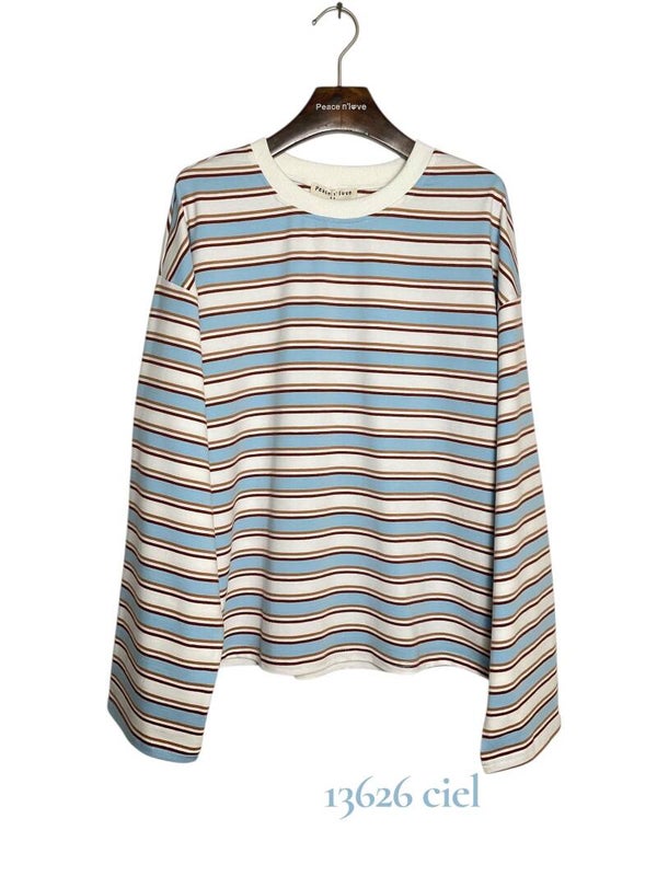 Sanne longsleeve striped light blue