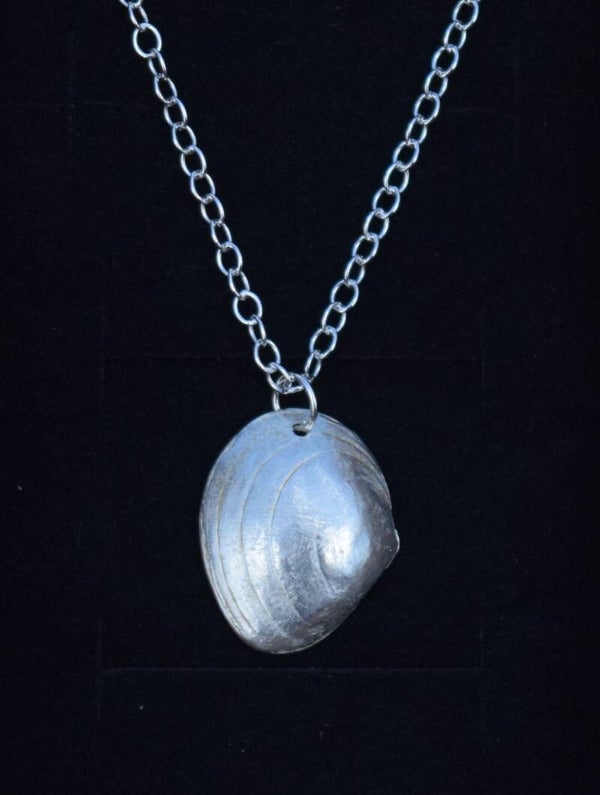 Pure Silver Baltic Tellin Shell Pendant