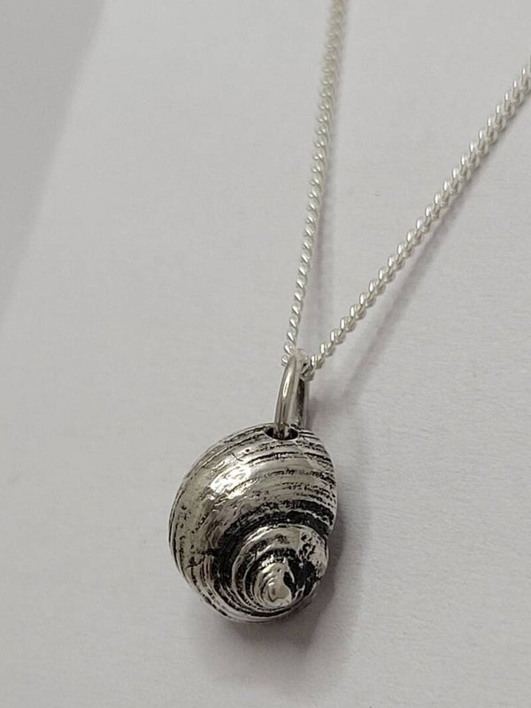 Pure Silver Small Half Baltic Tellin Shell Pendant