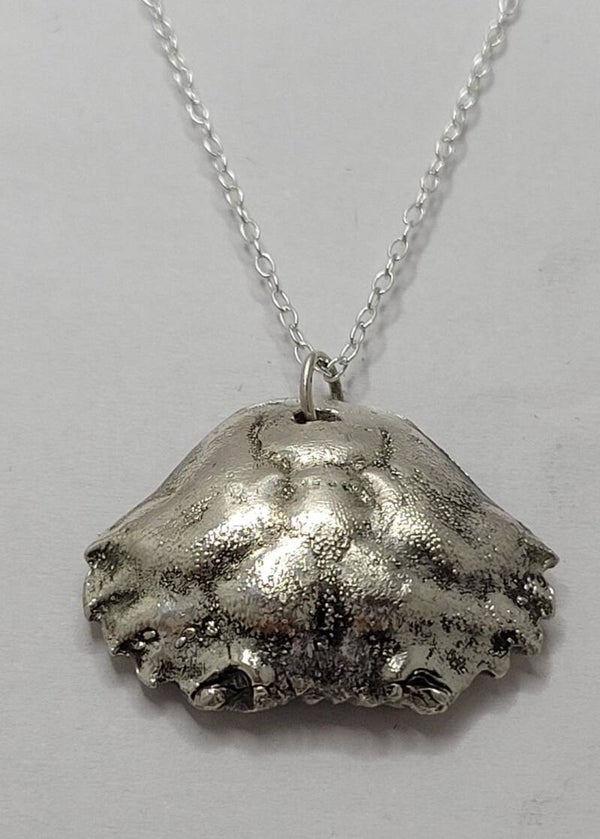 Pure Silver Crab Shell Pendant