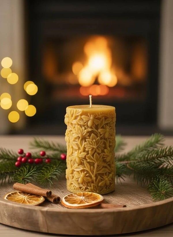 Honey Bees & Flowers Candle.