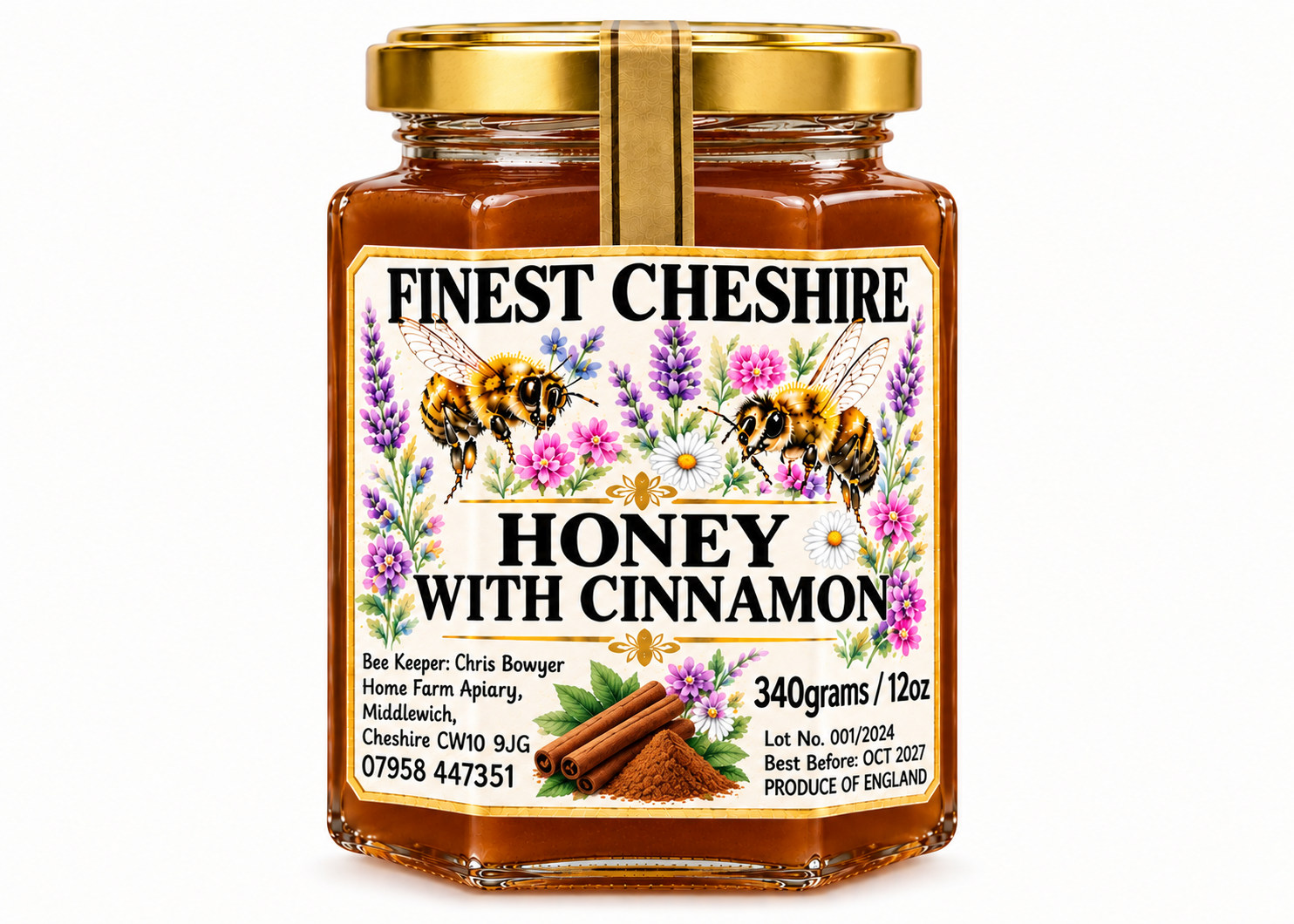 Finest Cheshire Honey With Cinnamon