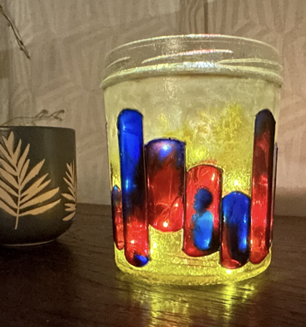 Patron " Paravent " - Repères et couleurs pour photophore