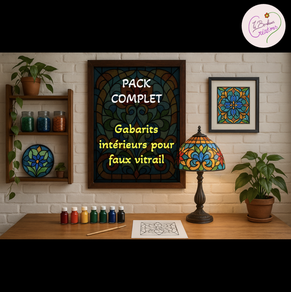 Pack complet - Gabarits intérieurs pour faux vitrail