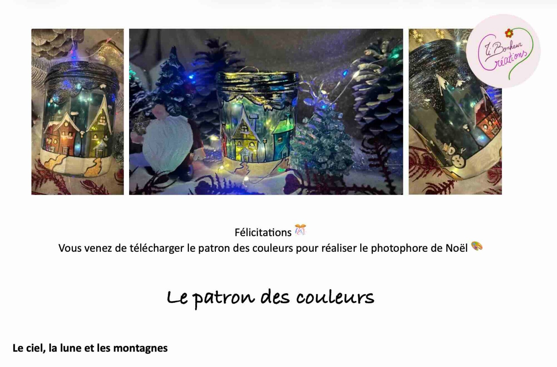 Patron des couleurs du " Photophore de Noël"