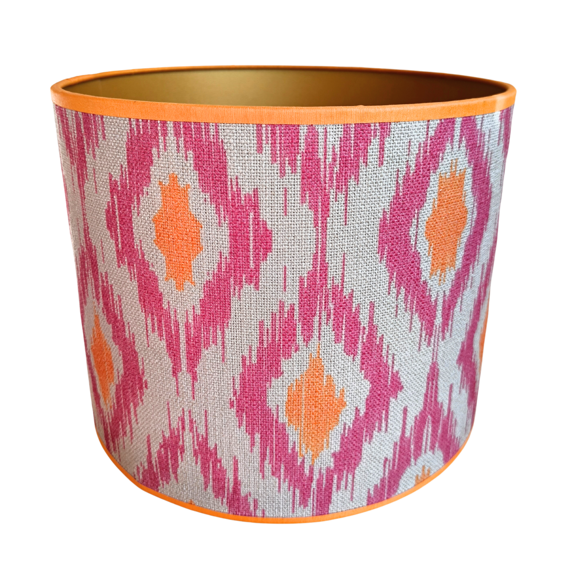 Lampenkap roze ruit met oranje Ø 25 cm