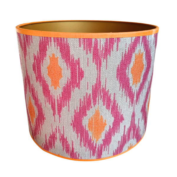 Lampenkap roze ruit met oranje Ø 25 cm
