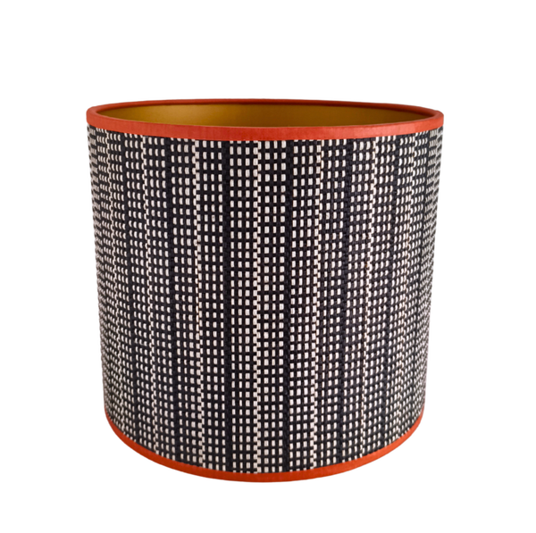 Lampenkap raffia zwart/wit Ø 20
