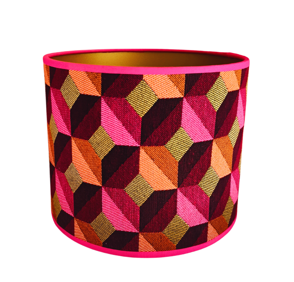 Lampenkap diagonaal grafisch Ø 20 cm en 22 cm hoog