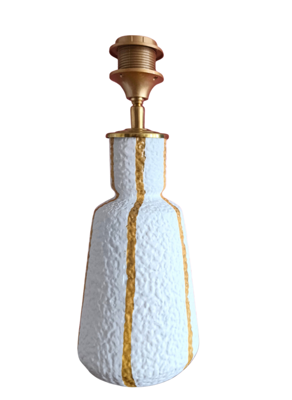 Lampenvoet wit met gouden streep