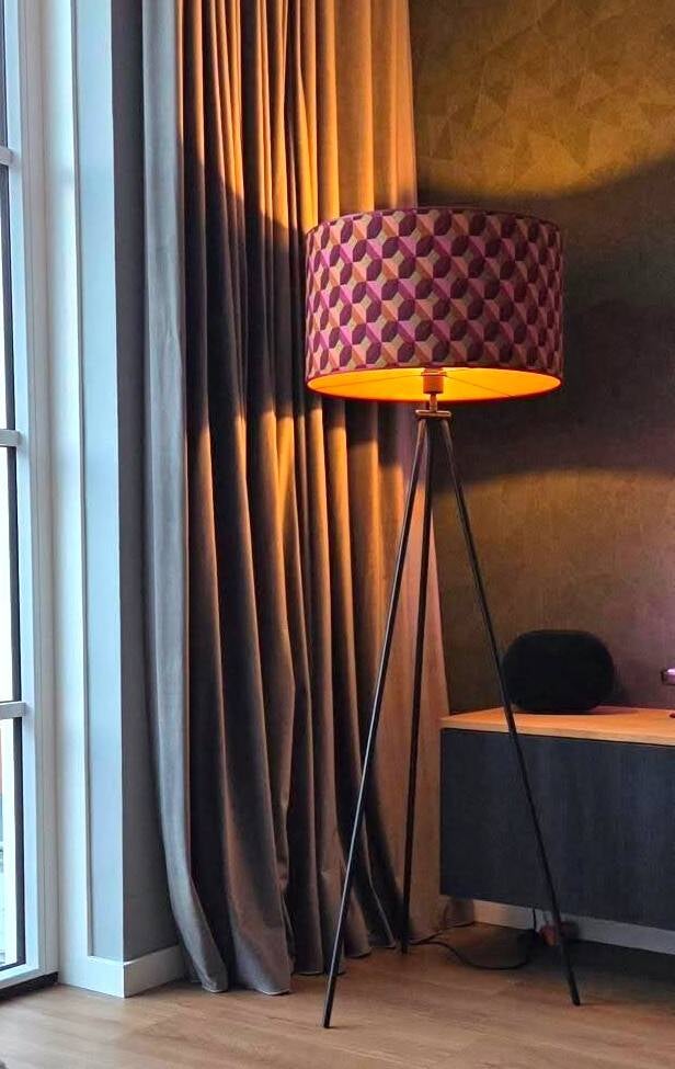 Een maatwerk lampenkap op verzoek gemaakt