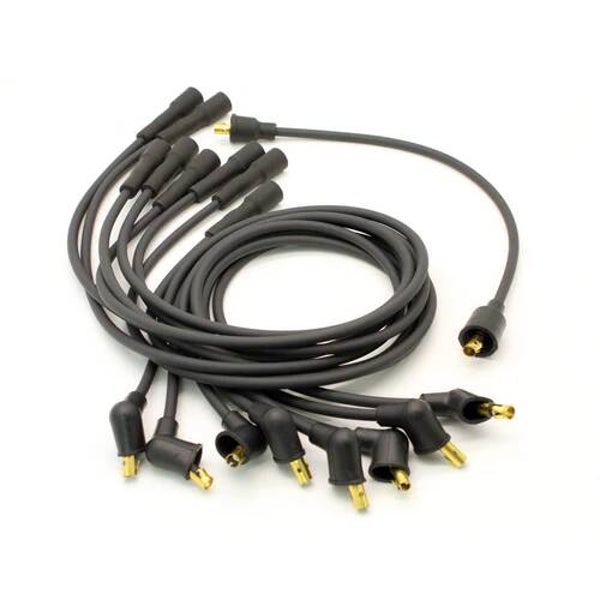 Pertronix Flame-Thrower 7mm Stock-look black Ford custom-fit wires, 8 cyl, straight boot