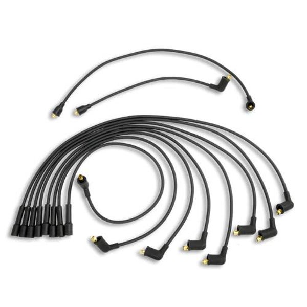 Pertronix Flame-Thrower 7mm Stock-look black custom-fit wires, 8 cyl, uni, straight boot
