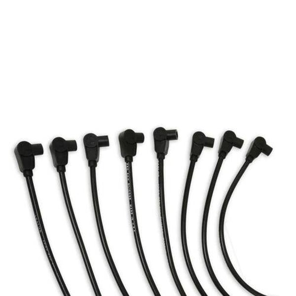 Taylor 8mm Spiro-Pro plug wire set, race fit 90° plug boot, over valve cover, small-block Chevrolet