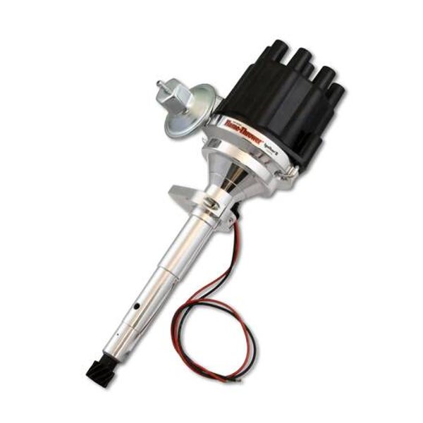 Pertronix Flame-Thrower billet distributor Ford 8-BA flathead with vacuüm advance.