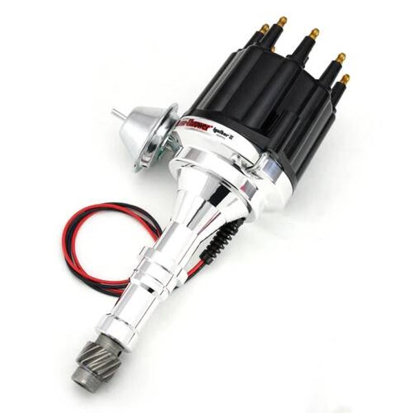 Pertronix Flame-Thrower billet Ignitor III distributor Buick 400-455, with vacuüm advance.