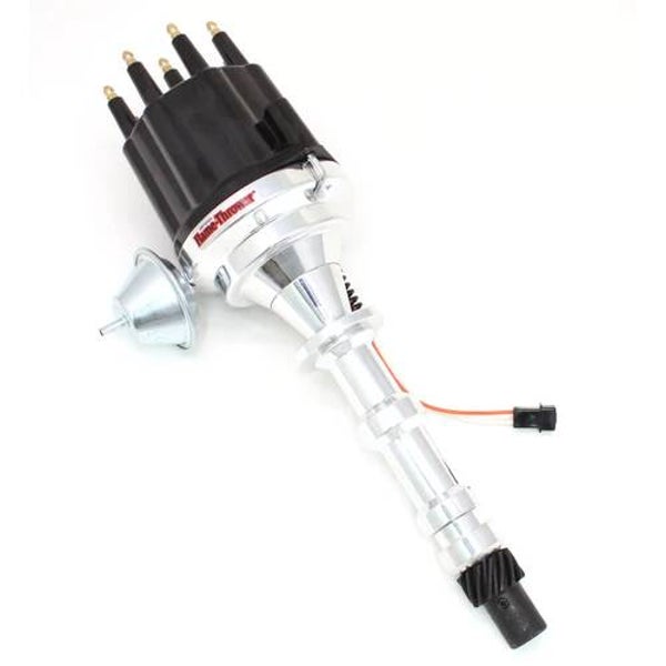 Pertronix Flame-Thrower billet magnetic trigger distributor Chevrolet 348-409 with vacuüm advance.
