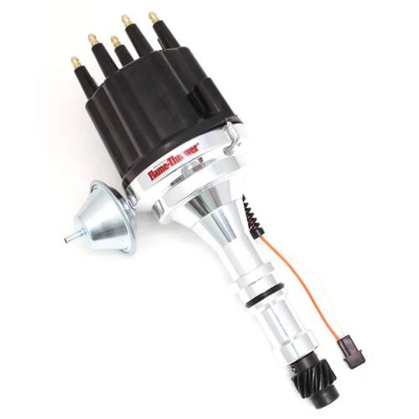 Pertronix Flame-Thrower billet magnetic trigger distributor Buick 400-455 with vacuüm advance.