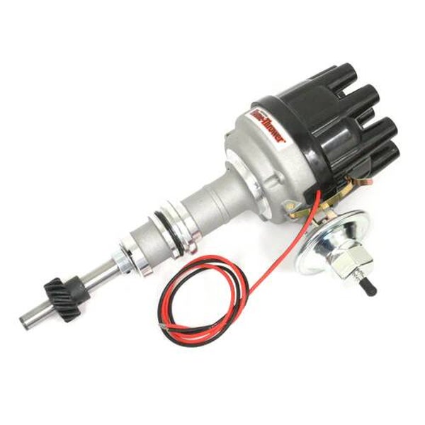 Pertronix Flame-Thrower III Stock-look  cast distributor Ford 351W, with vacuüm advance.