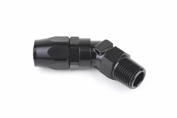 RaceFlux 45-Degree Swivel AN Hose End to Male NPT Fitting